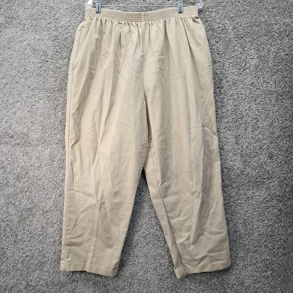 Vintage Dickies Khaki Elastic Waist Trousers Made in USA Tan High Rise 40/26P